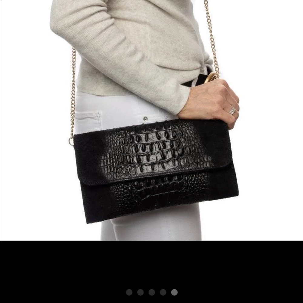 Vittoria Pacini ivory croc Chantelle crossbody/clutch New